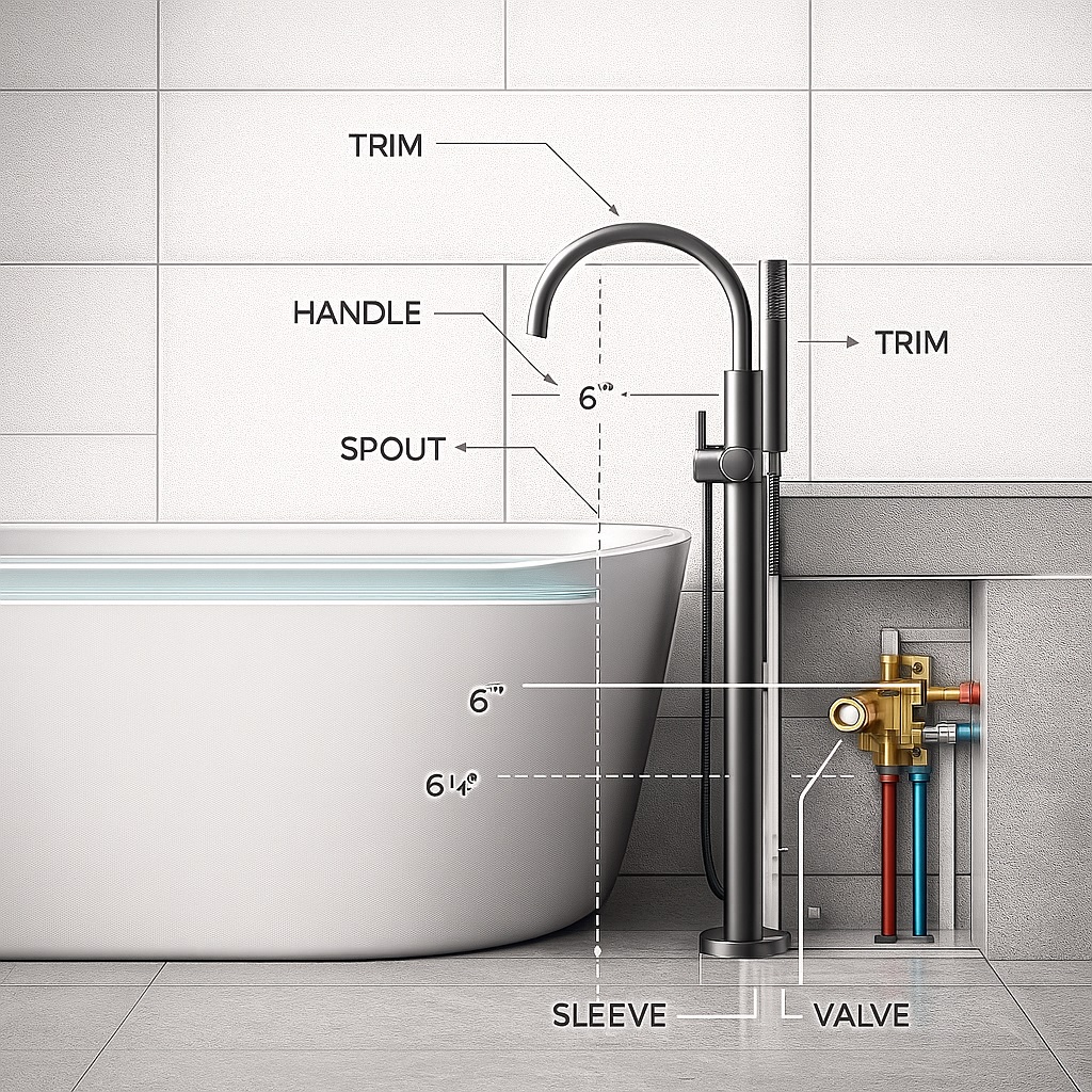 Diagram showing tub, wall, and tub filler coordination zone